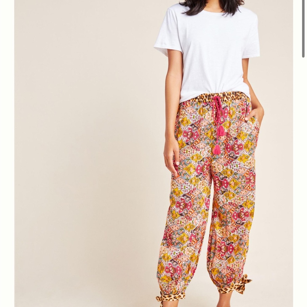 Anthropologie NWT cheetah and patterned Liane  sleep pants